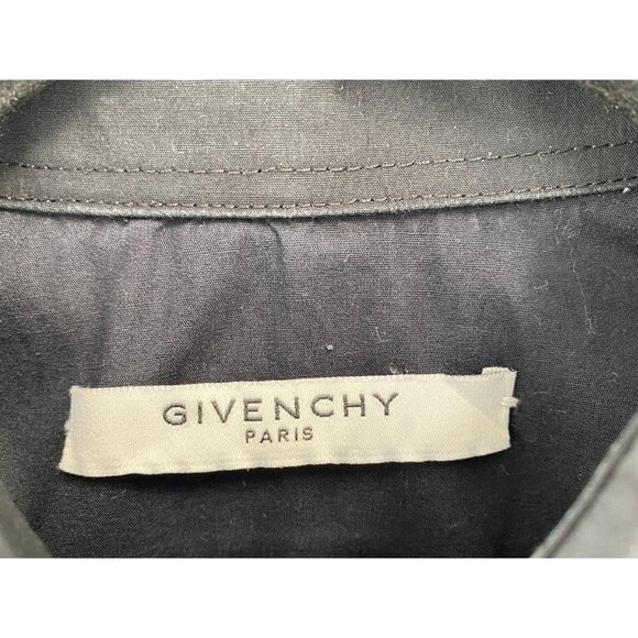 VTG GIVENCHY Black Stars Embroidered Cotton Buttons Long Sleeve Shirt Sz 38 Sz S - Picture 4 of 15